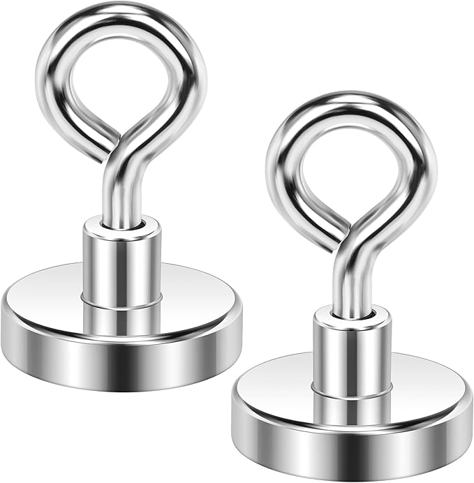 [Amazon] Wukong Duży, mocny magnes neodymowy 35 kg (77 lb), 2 sztuki, haczyki magnetyczne 32 mm do kuchni, magazynu i na zewnątrz