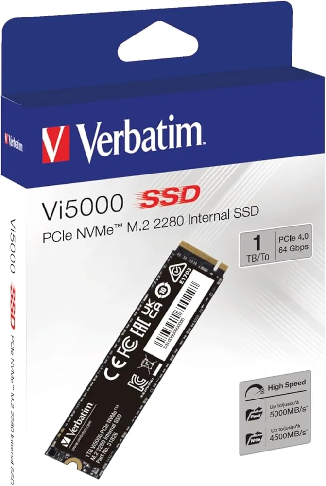 DYSK SSD Verbatim VI5000 PCIE4 NVME M.2 1TB 5000/4500 MB/s