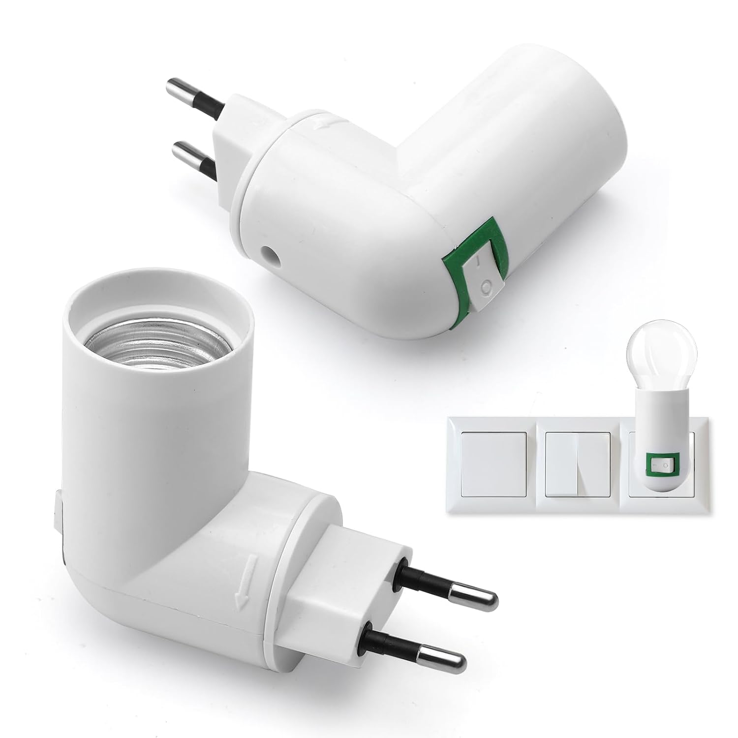 HENGBIRD 2 sztuki oprawek E27 do lampy 360° wtyczka EU
