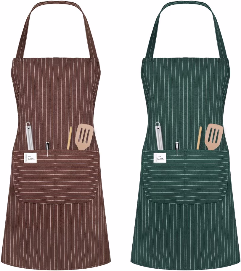 Vicloon Fartuch kuchenny, 2 szt., regulowany, wodoodporny, z 2 kieszeniami