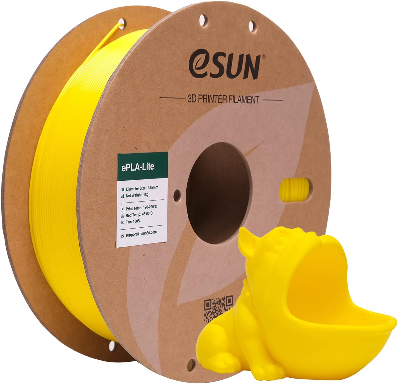 eSUN PLA Filament 1,75 mm, filament do drukarek 3D PLA, 1KG, żółty