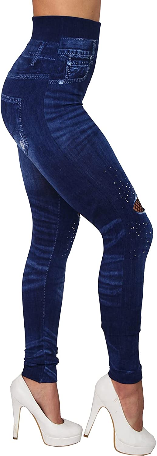 Candygirls - legginsy imitujące jeansy, rozmiar uniwersalny XS/M