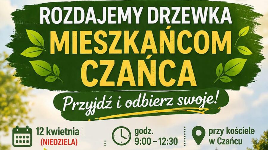 Mieszkańcy Czańca odbiorą darmowe sadzonki drzew