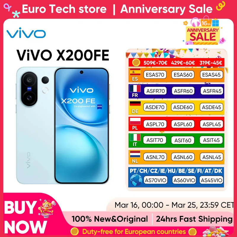 Smartfon ViVO X200FE 5G wer. Globalna, 12GB/512GB