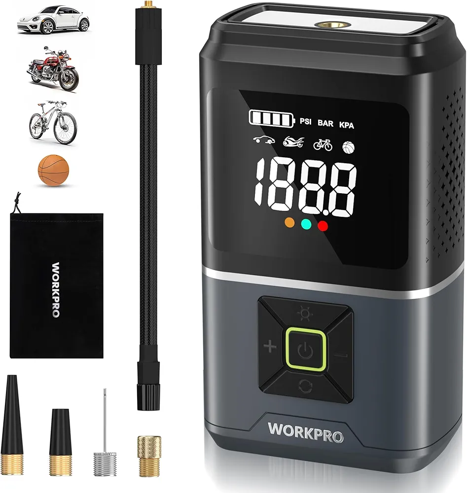 WORKPRO Bezprzewodowa sprężarka powietrza, 2500 mAh, 7,2 V
