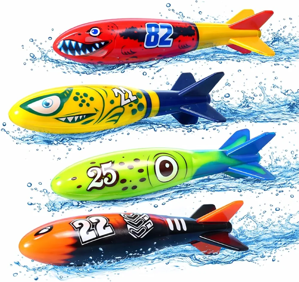 4 x zabawki do wody torpedy wodne