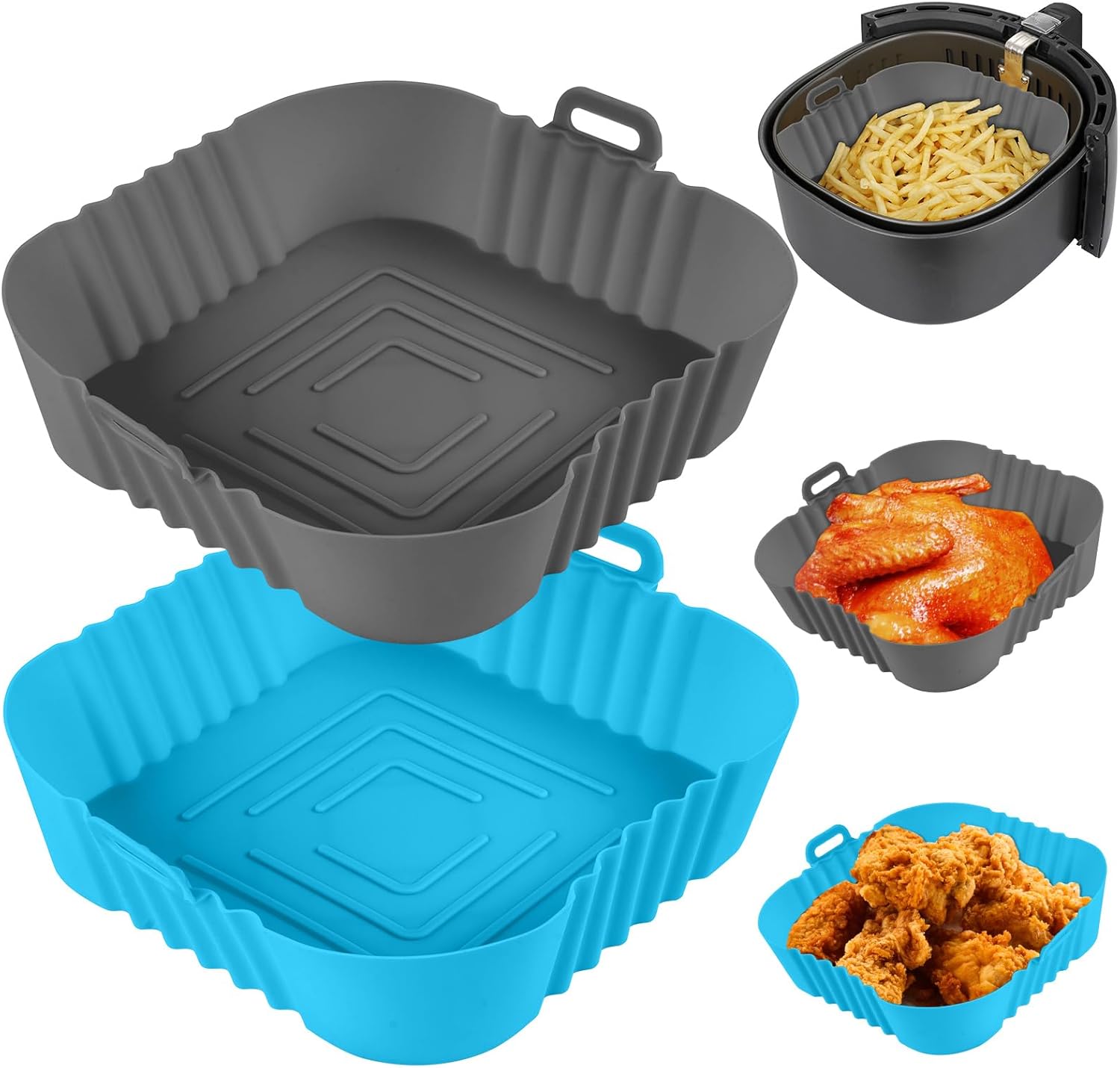 Vicloon 2 szt. Silikonowy wkład do frytownicy beztłuszczowej 20 cm
