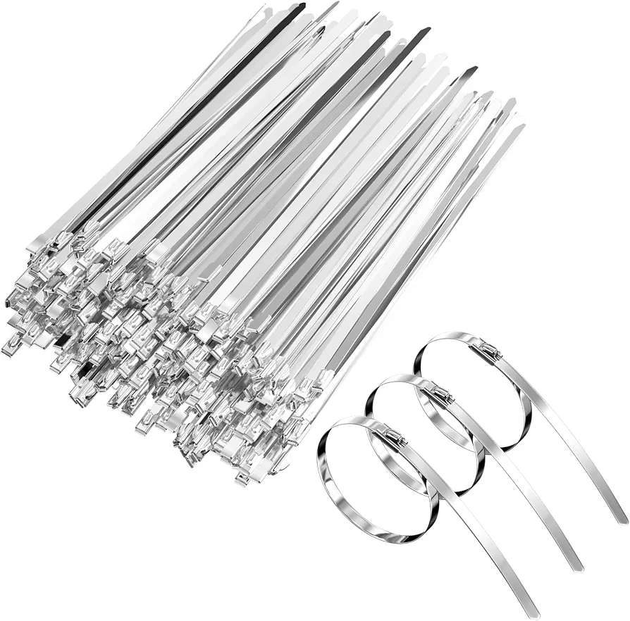 Opaski zaciskowe metalowe 100 sztuk, 200 x 4,6 mm