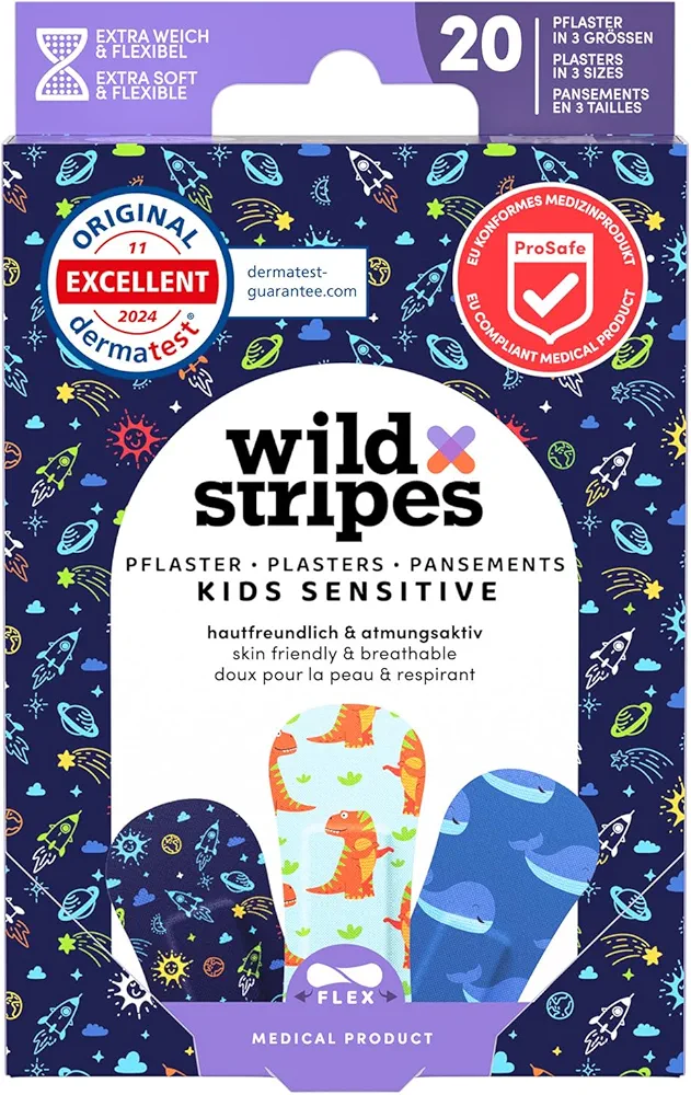 Plastry opatrunkowe Wild Stripes Kids Sensitive 20szt.