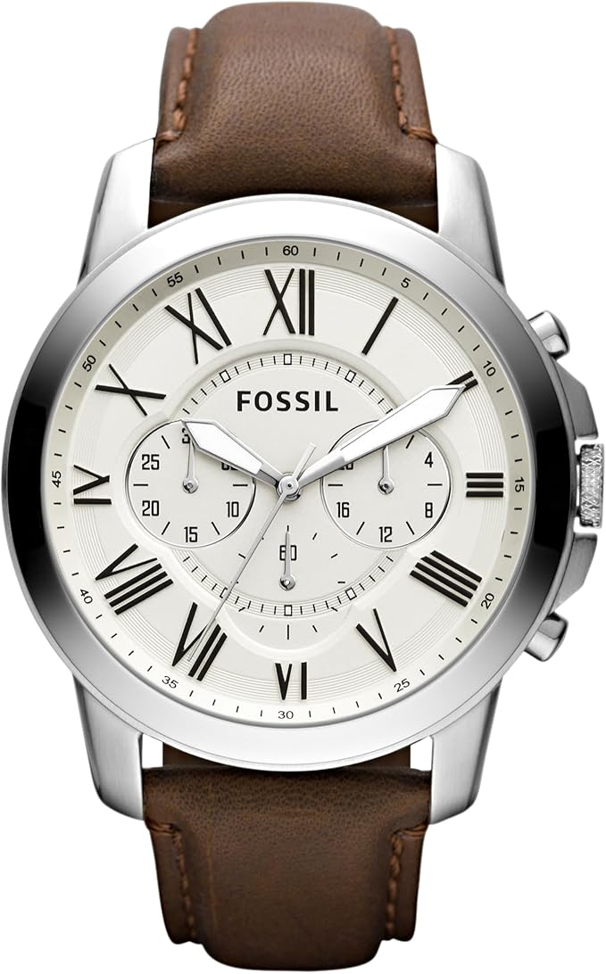 Fossil męski zegarek na rękę, kwarcowy chronograf z paskiem ze skóry