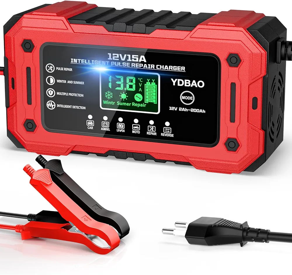 Prostownik Samochodowy 15A 12V LiFePO4, Inteligentna Ładowarka