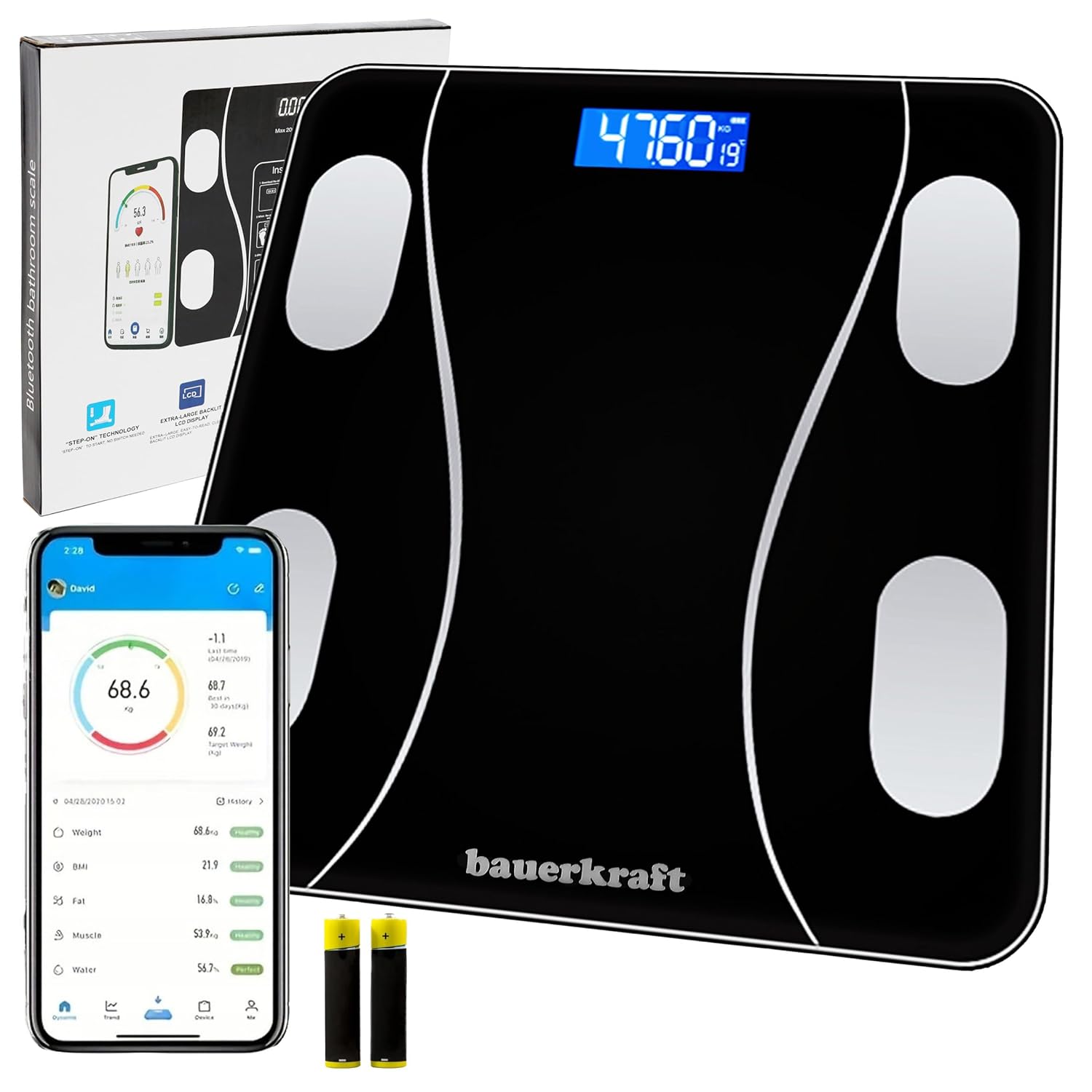 Waga łazienkowa analityczna smart, do 180 kg