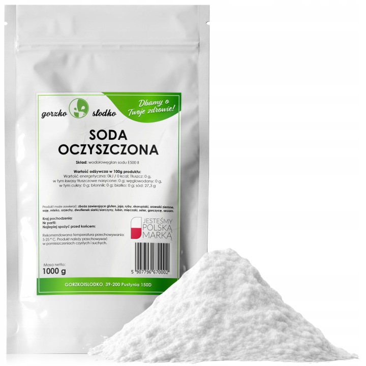 SODA OCZYSZCZONA spożywcza, wodorowęglan sodu 1kg