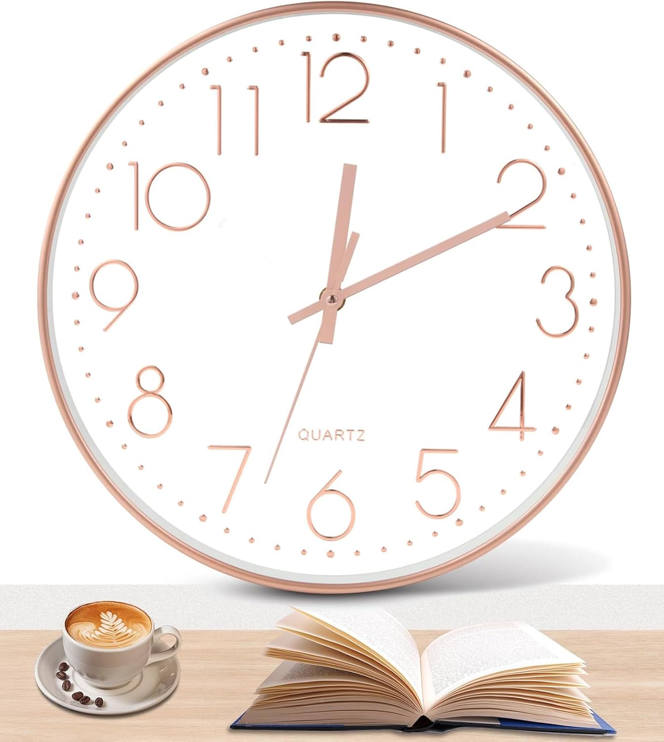 Zegar ścienny 30 cm – kwarcowy, nowoczesny design, bezgłośny mechanizm