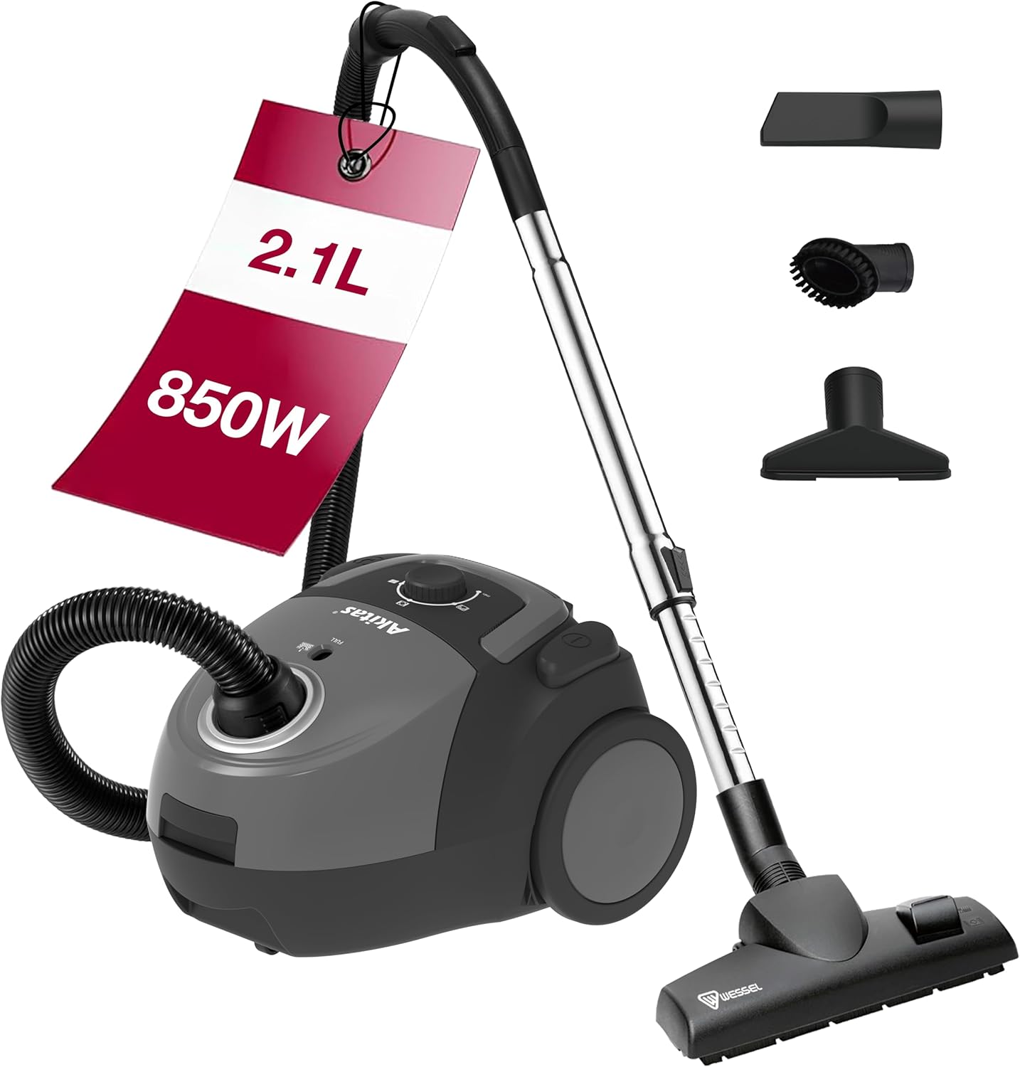 Odkurzacz workowy Akitas C5, moc ssąca 850W