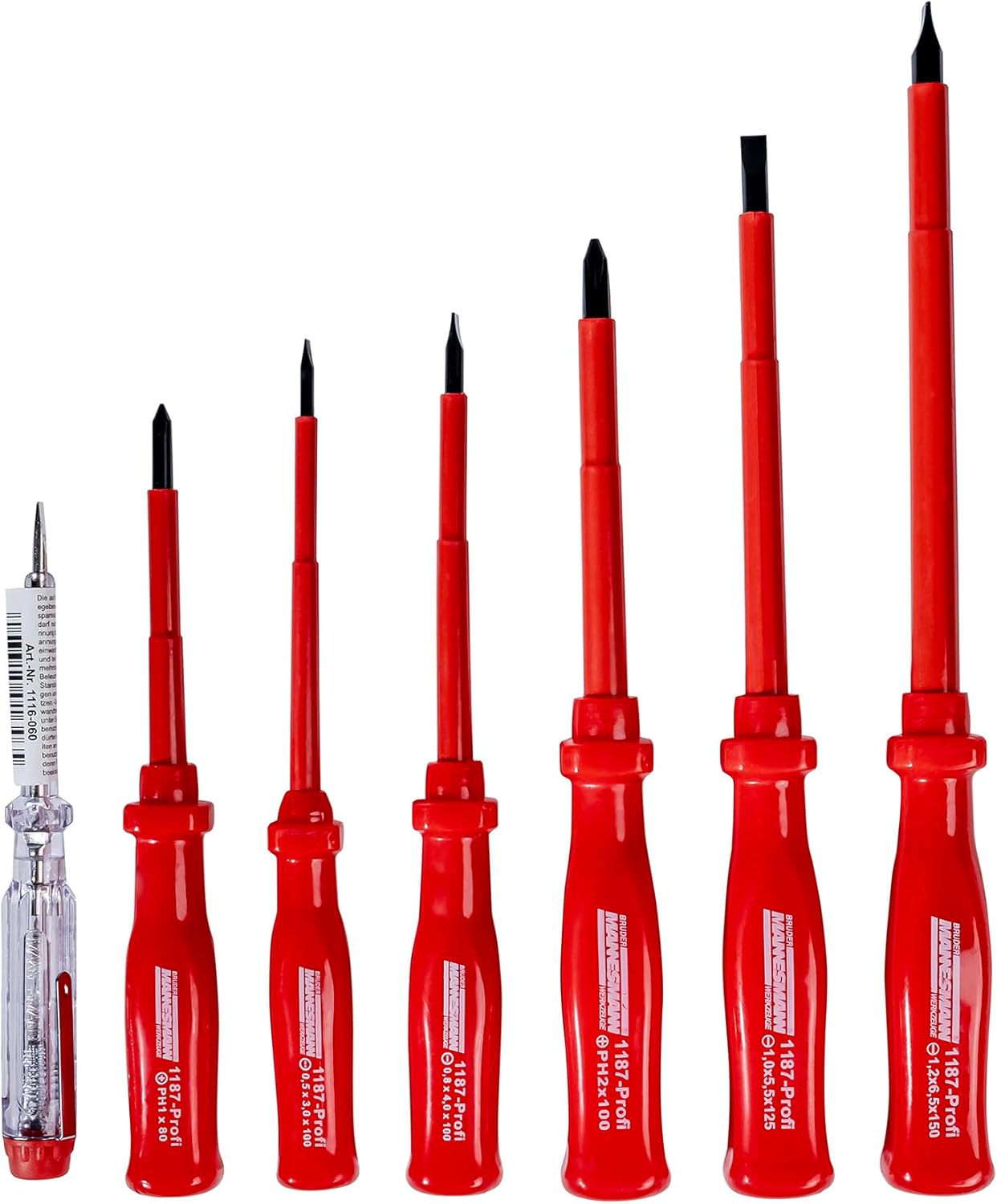 Brüder Mannesmann Zestaw wkrętaków elektrycznych, 7-częściowy