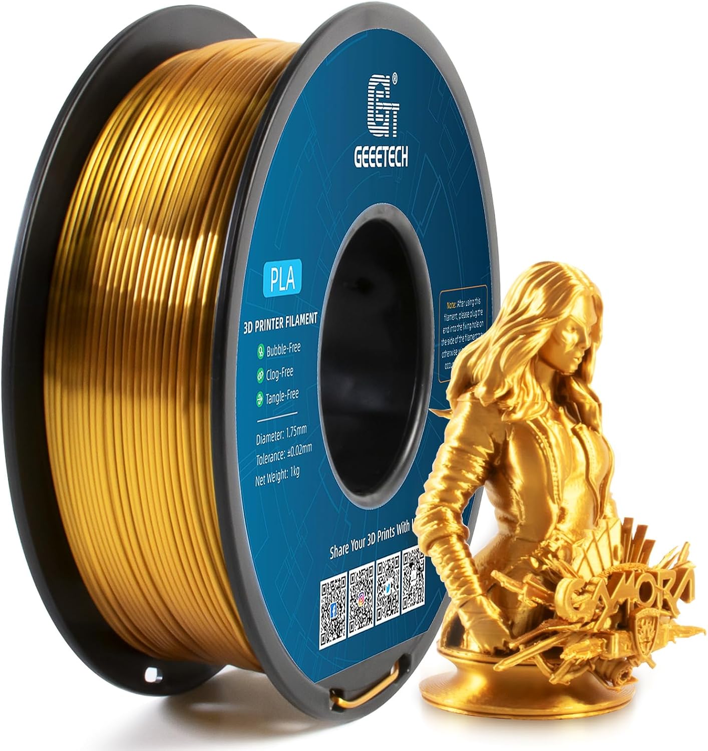 Filament PLA 1,75 mm, filament Geeetech 3D Shine PLA, 1 kg - na szpuli