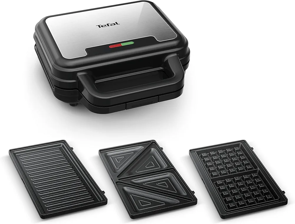 Tefal Ultracompact 3 w 1 urządzenie do kanapek typu gofrownica, powłoka nieprzywierająca