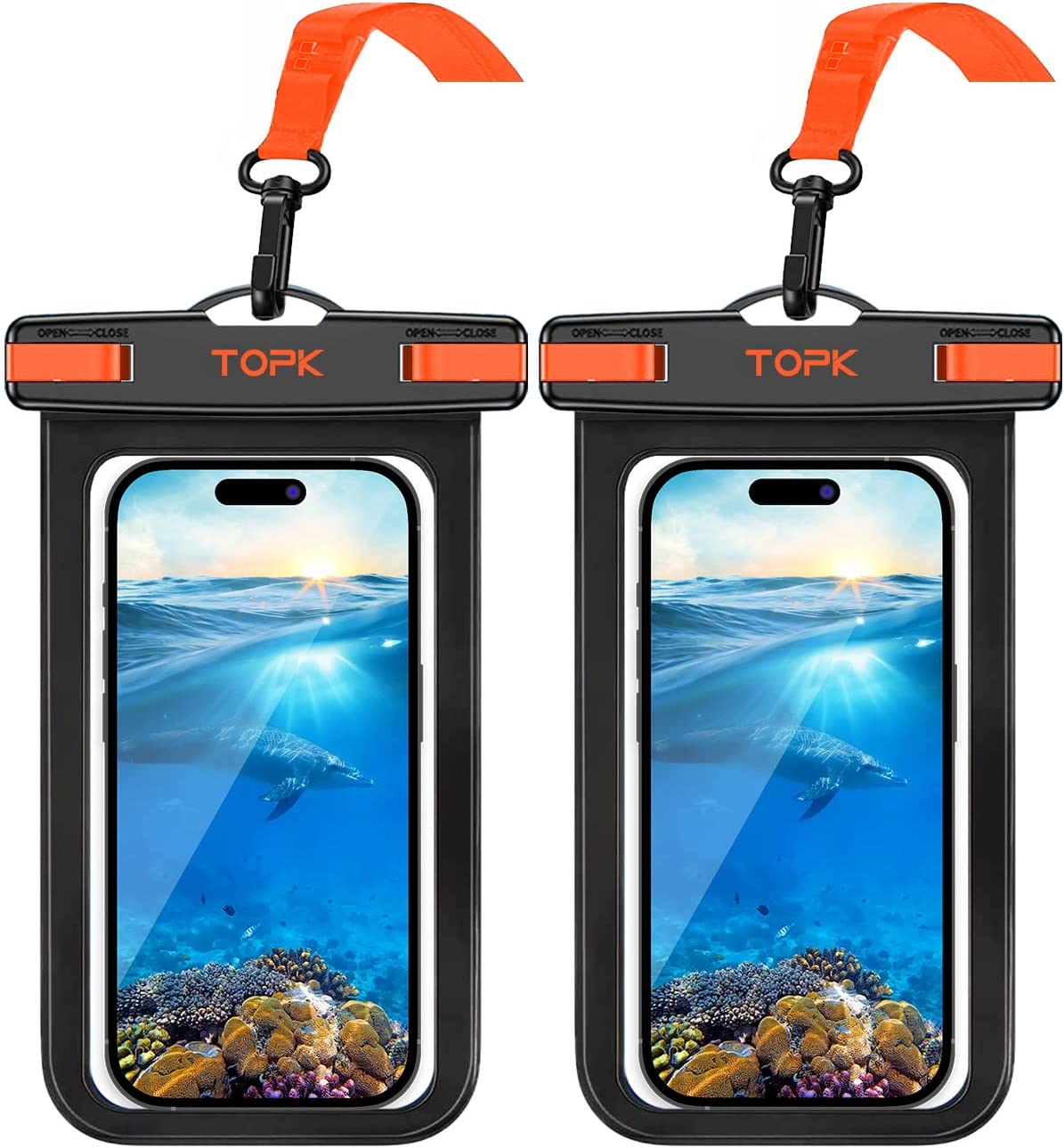 TOPK - 2 sztuki wodoszczelnych etui na smartfon - 2 wersje kolorystyczne