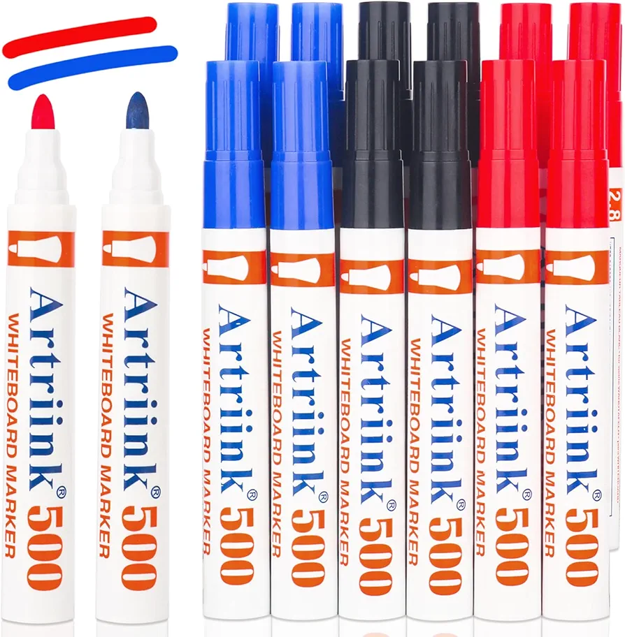 12 szt - Markery do tablic suchościeralnych