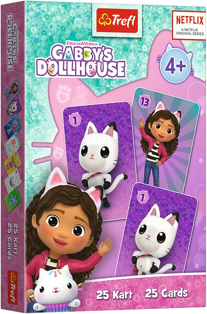 Trefl - Karty Piotruś, Gabby's Dollhouse - Popularna Gra Karciana dla Dzieci
