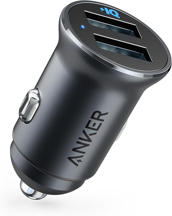 [Amazon] Anker 320 ładowarka samochodowa 24 W, mini, podwójne USB, z niebieską diodą LED