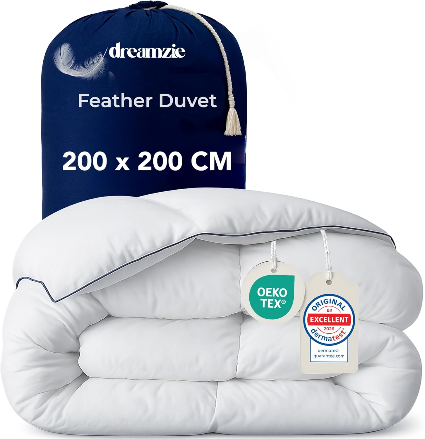 Dreamzie Kołdra Ultra Comfort 200x200 cm. Kołdra z pierza i puchu kaczego.