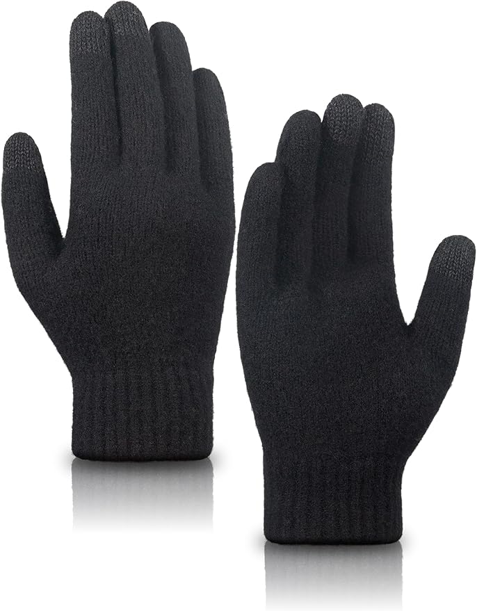TRENDOUX Termiczne rękawiczki dla kobiet i mężczyzn z 100% wełny merynosów