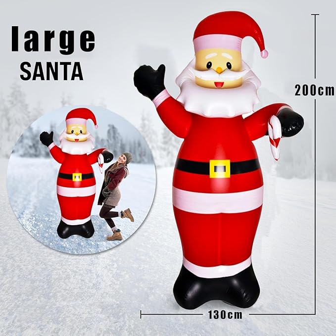 Nadmuchiwany Święty Mikołaj na zewnątrz, 2 m
