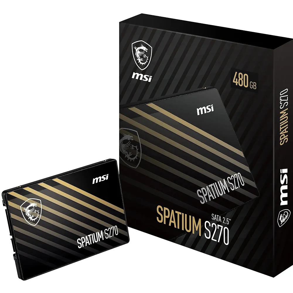 MSI SPATIUM S270 SSD 480 GB – dysk SSD SATA 3 6.3 cm, odczyt 500 MB/s i zapis 450 MB/s