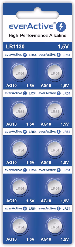 everActive AG10 1,5 V, 10 x baterie alkaliczne, Mini, G10 LR1130 LR54