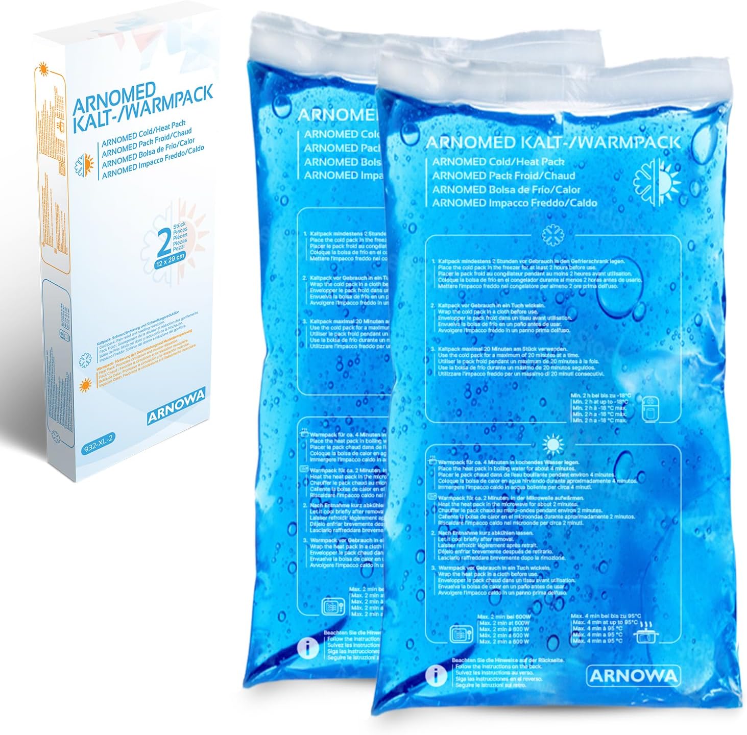 Okłady żelowe, chłodzące ARNOMED, 2 sztuki, 12x29 cm