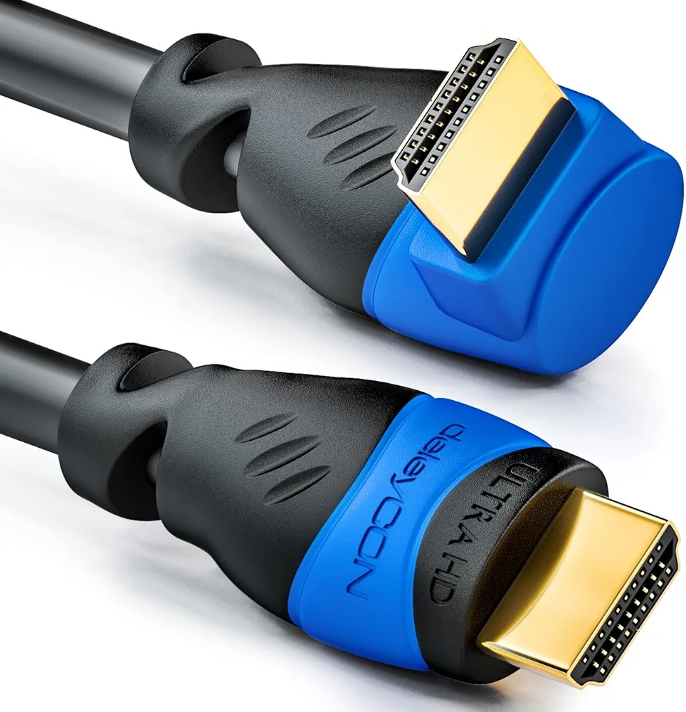 deleyCON 3,0m Kabel HDMI Kątowy (Kąt 90°)