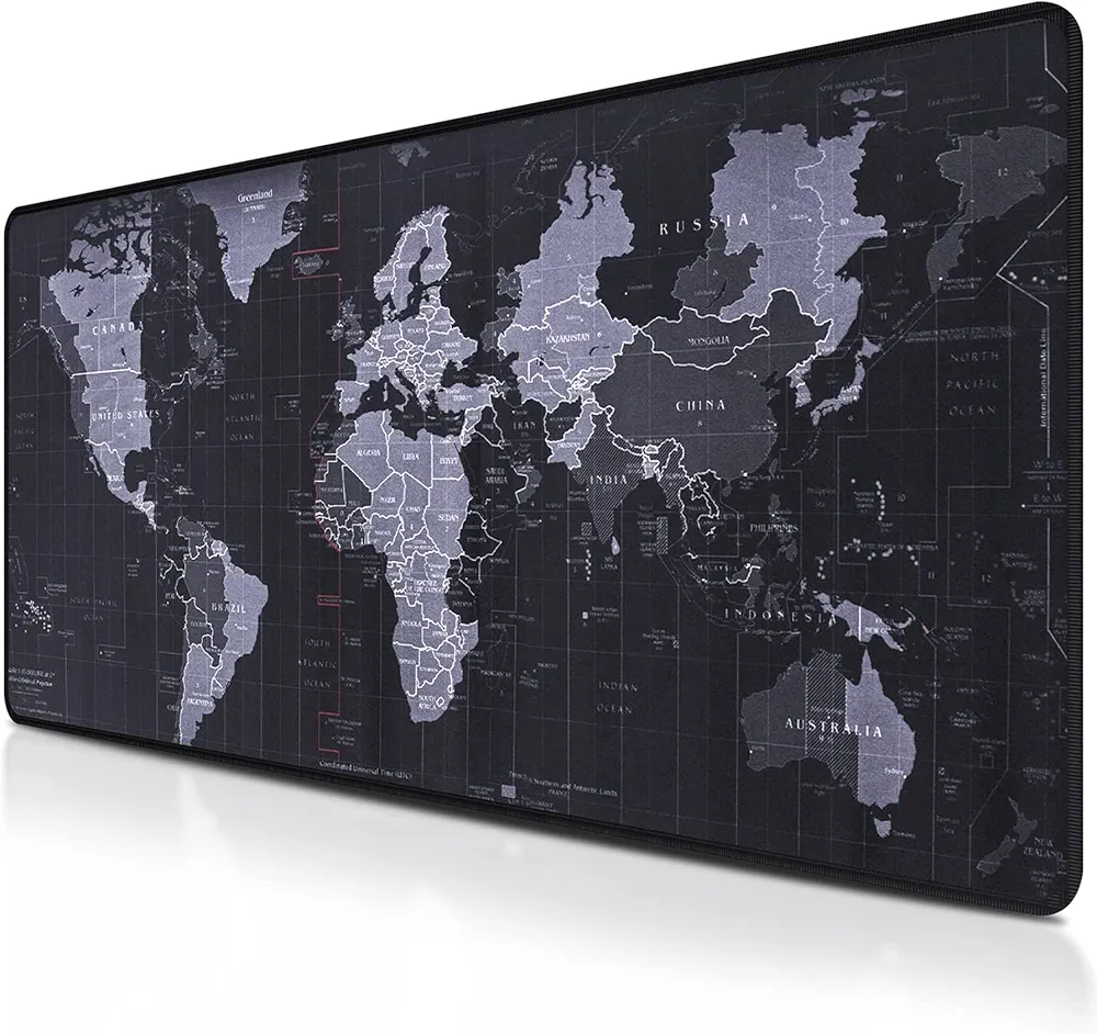 Retoo Podkładka pod mysz gamingową, mapa świata, 800 x 300 mm