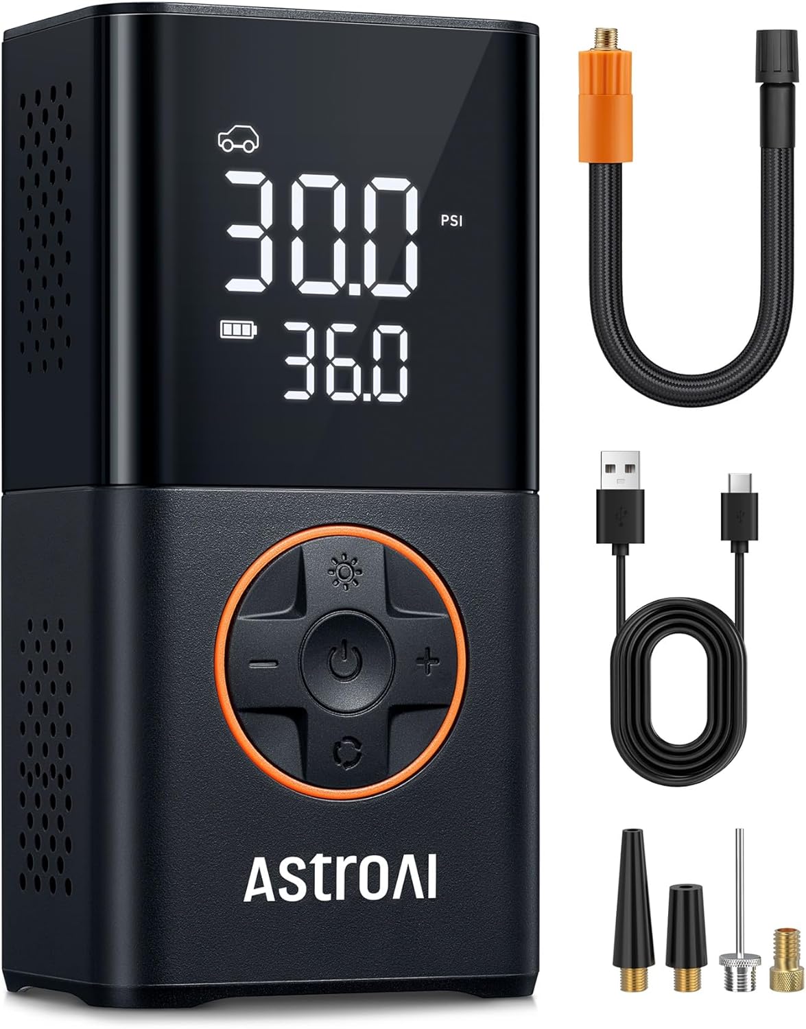 AstroAI L7 przenośna sprężarka powietrza, bezprzewodowa pompka do opon samochodowych 4000mAh