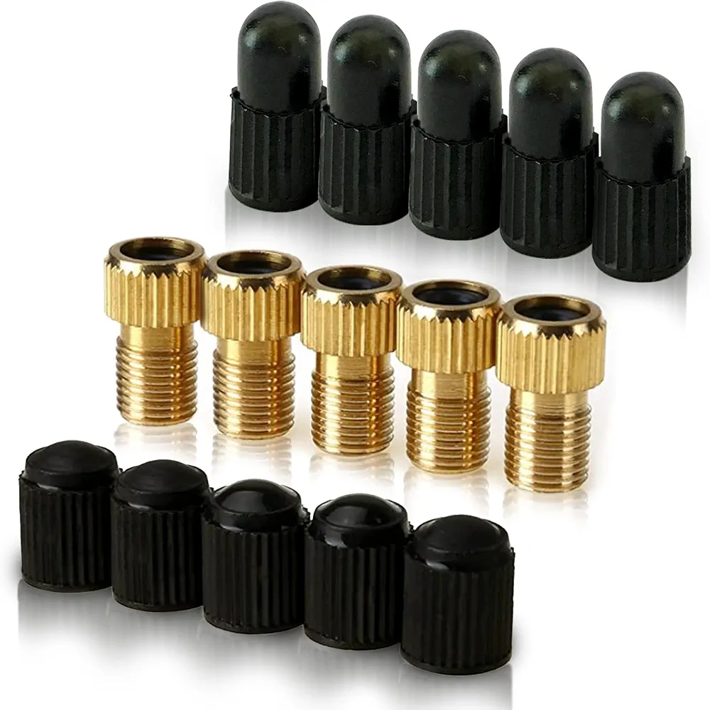 5 Sztuk (+ 10 Nakrętek) Mosiężny Adapter Zaworu Presta