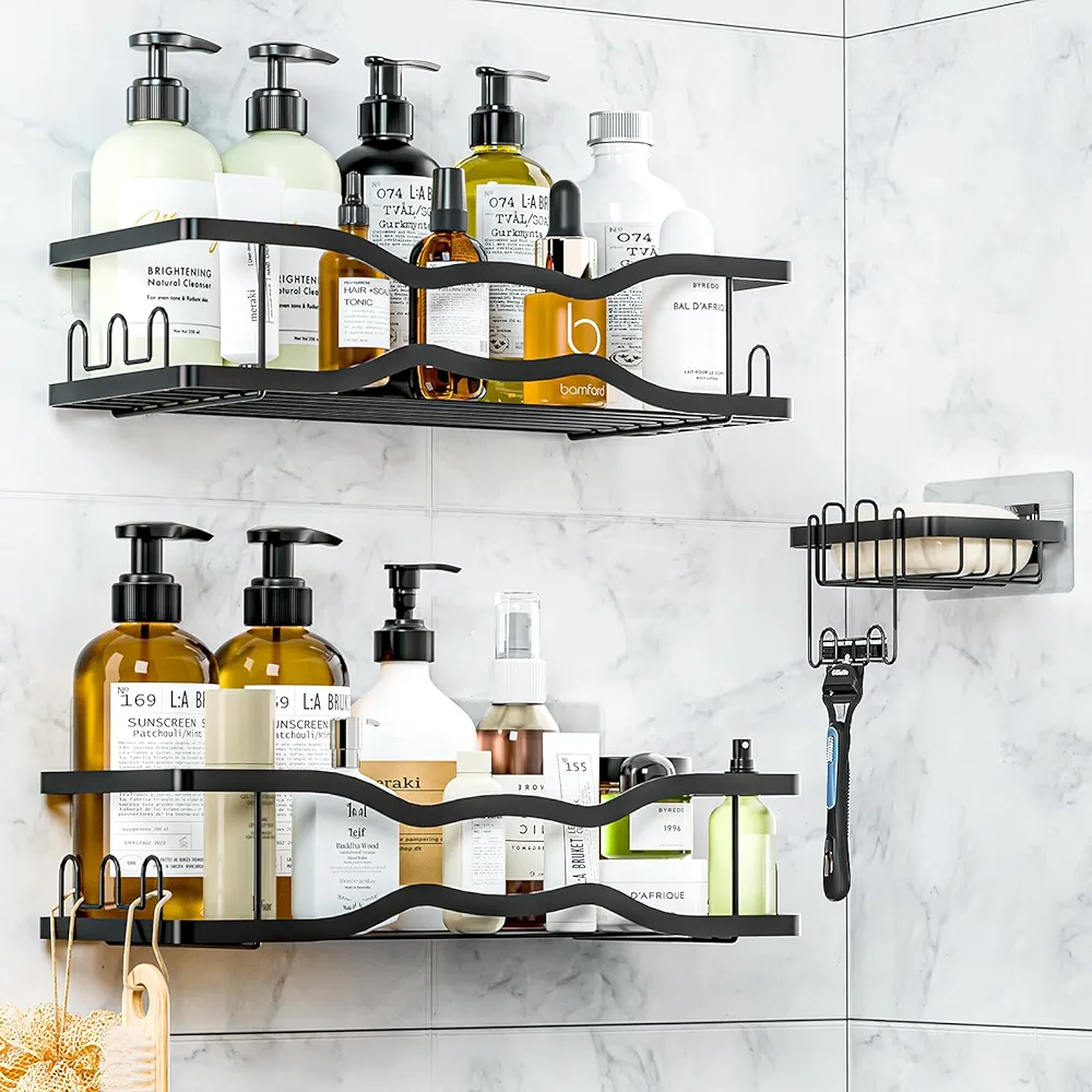 PNNP Półki prysznicowa bez wiercenia - 3 sztuki