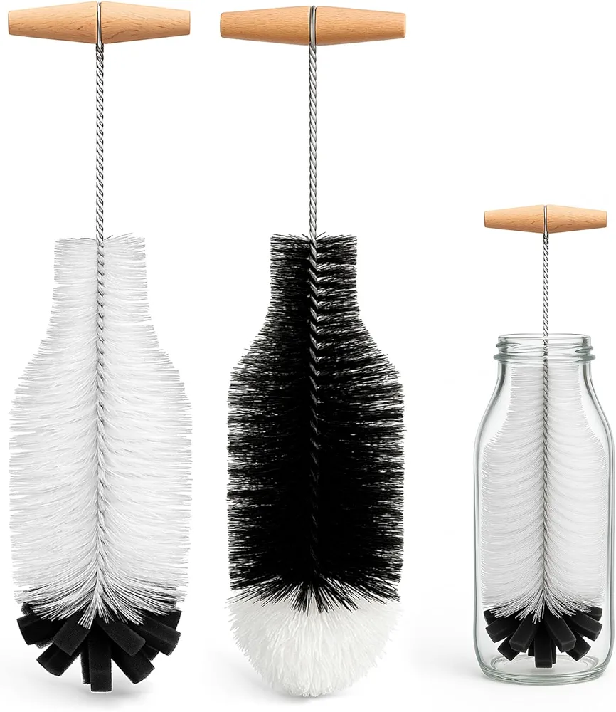 Szczotka do Butelek SodaStream 32 cm – Zestaw 2 (Gąbka + Nylonowe Włosie)