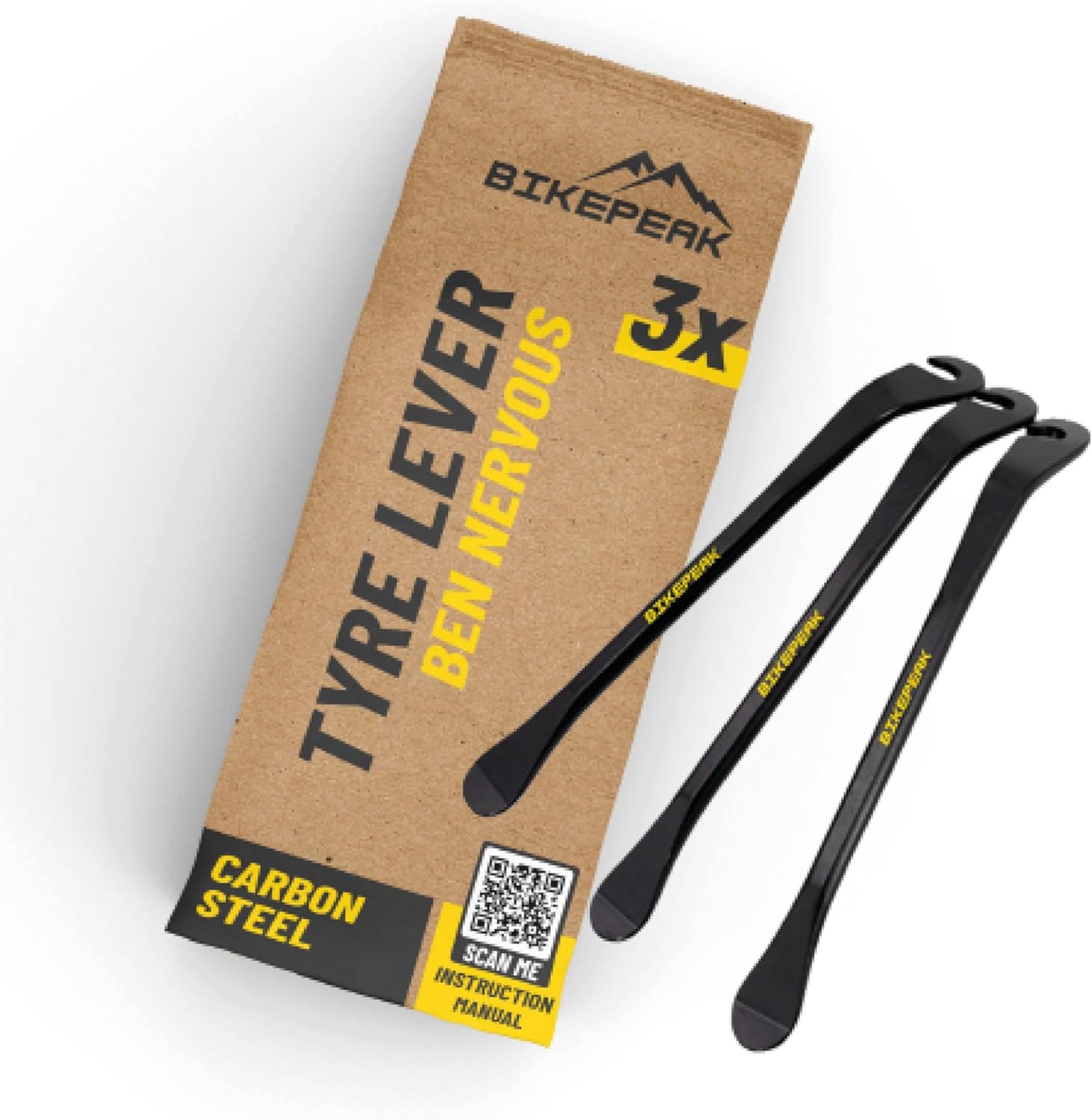 BikePeak Łyżka do opon Ben Nervous ze stali węglowej – zestaw 3 szt.