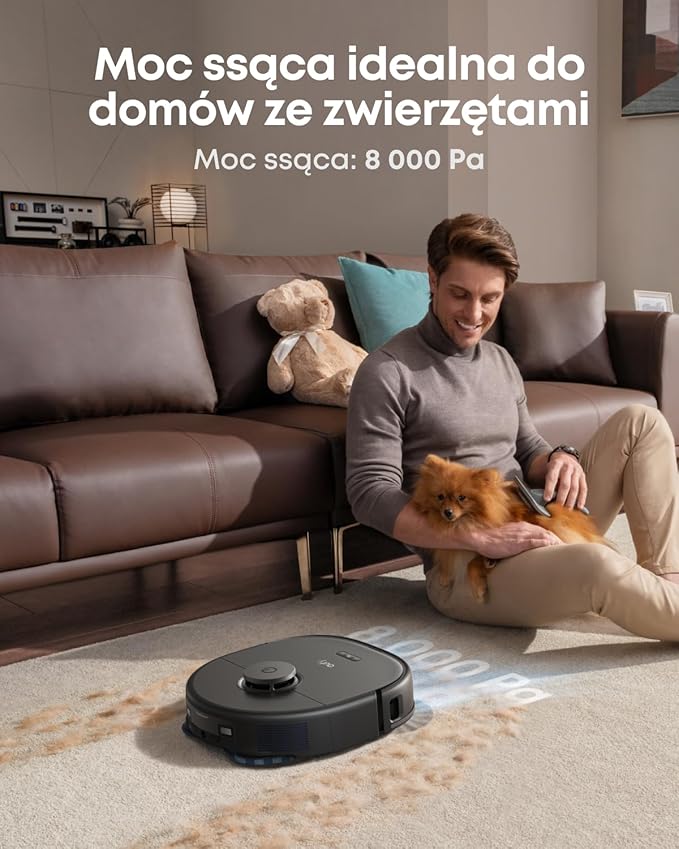 Robot odkurzający Eufy X10 Pro Omni z systemem MopMaster 2.0 (8000 Pa), technologią inteligentnej nawigacji iPath, automatycznie opróżniającym się zbiornikiem na kurz o pojemności 2,5 l
