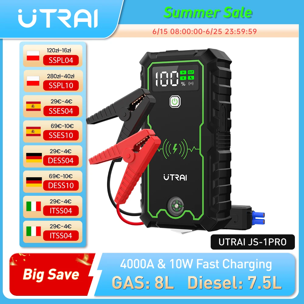 Powerbank rozruchowy UTRAI 4000A 12V
