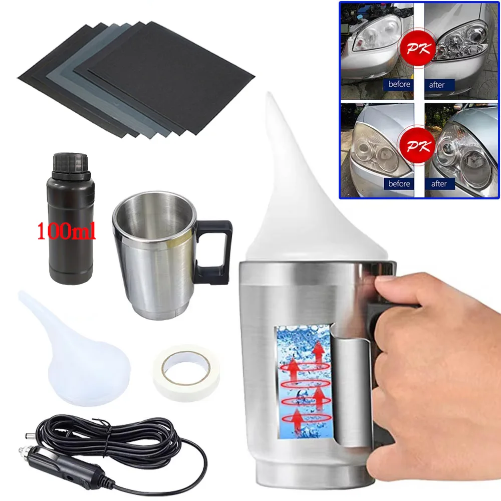 Czajniczek do renowacji reflektorów samochodowych (pełny zestaw)