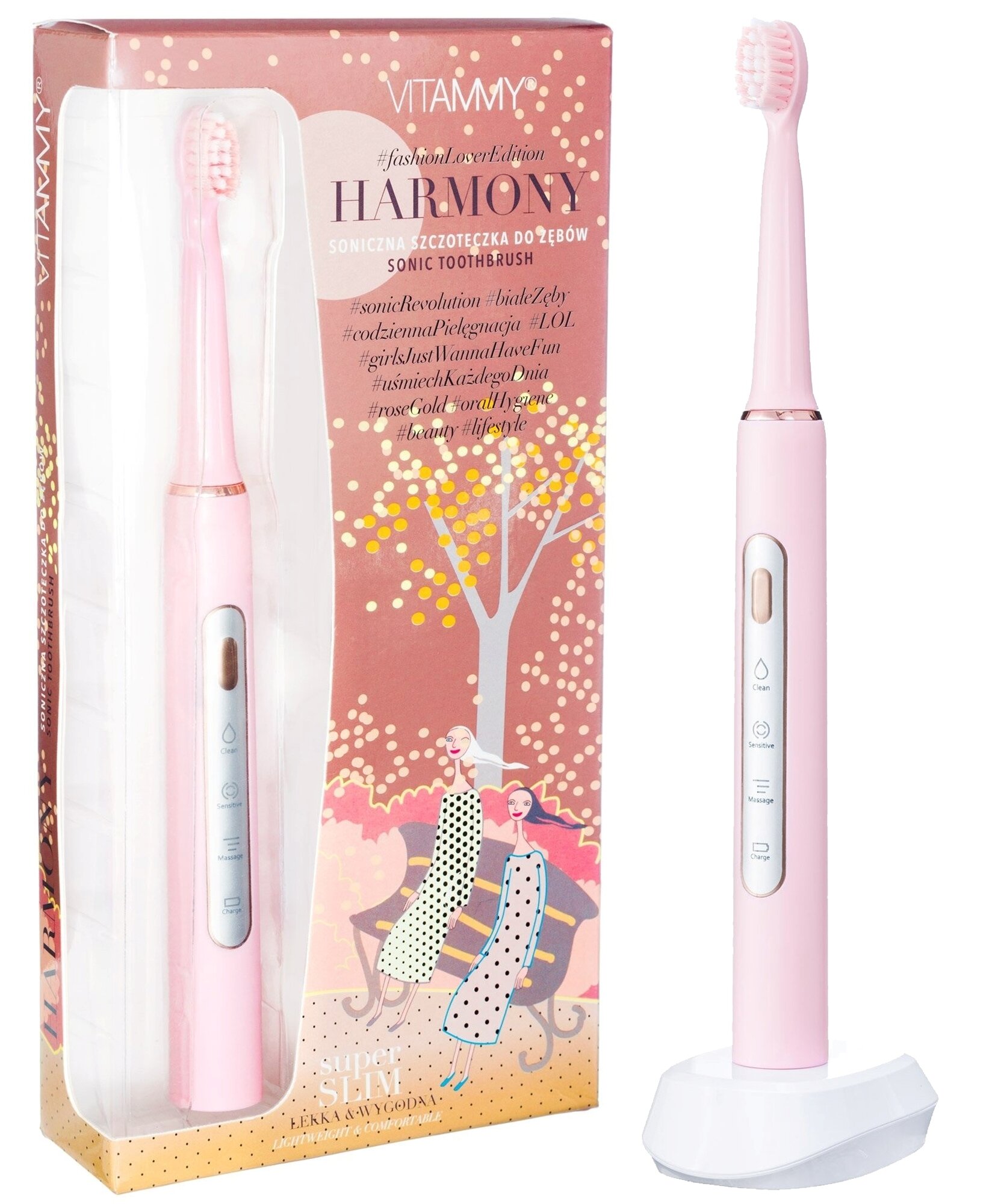 Szczoteczka soniczna VITAMMY Harmony TOW013612 Różowy