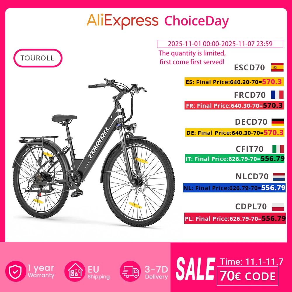 Rower trekkingowy Touroll J1 ST z silnikiem 250W