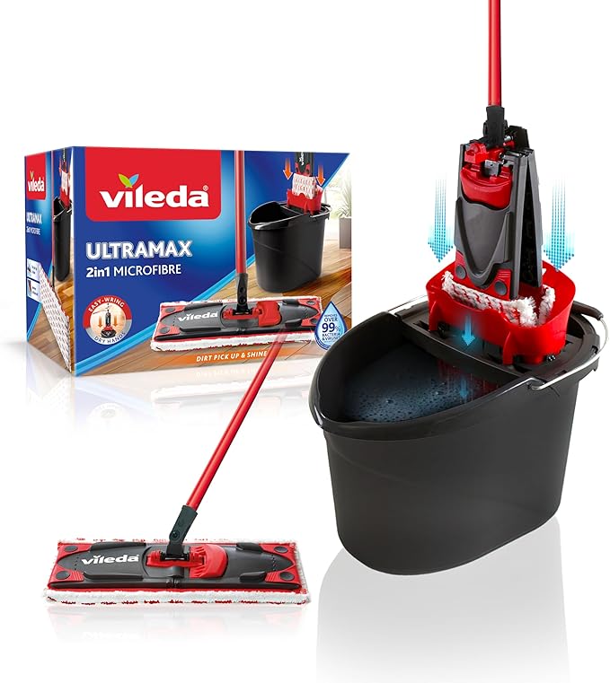 Vileda Zestaw mop płaski z wiadrem i wyciskaczem Ultramax BOX
