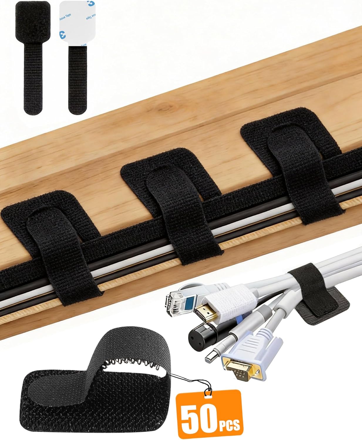 Opaski samoprzylepne na kable Acual (50 sztuk)