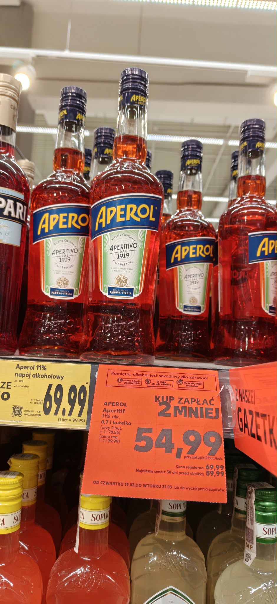 Kaufland - Aperol 0,7l Aperitivo 1919 za 54,99 zł