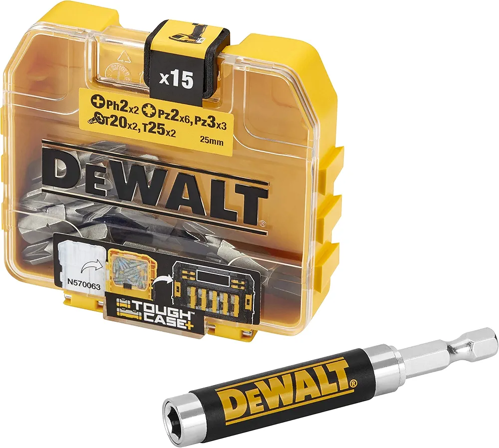 DeWalt DT71511-QZ zestaw z 16 wkładkami wkrętakowymi i wysuwanym uchwytem magnetycznym