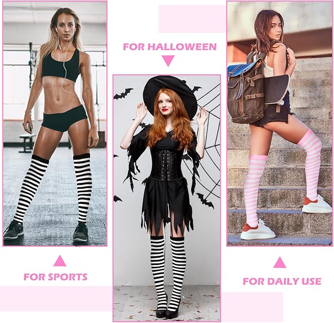 Teaaha 2 pary bardzo długich skarpet do uda dla kobiet