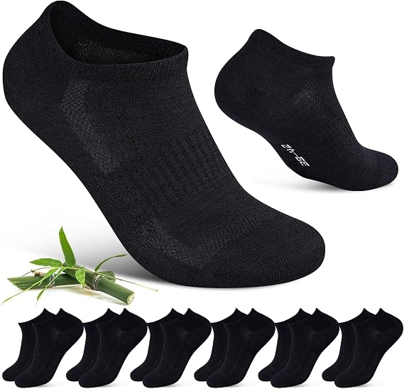 6 par / Cirorld Bambusowe skarpety do sneakersów dla kobiet i mężczyzn rozm. 39-42 43-46